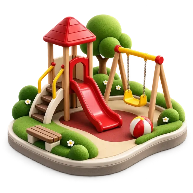 My Home Hoskote children's play area with slide, swings, seating and landscape